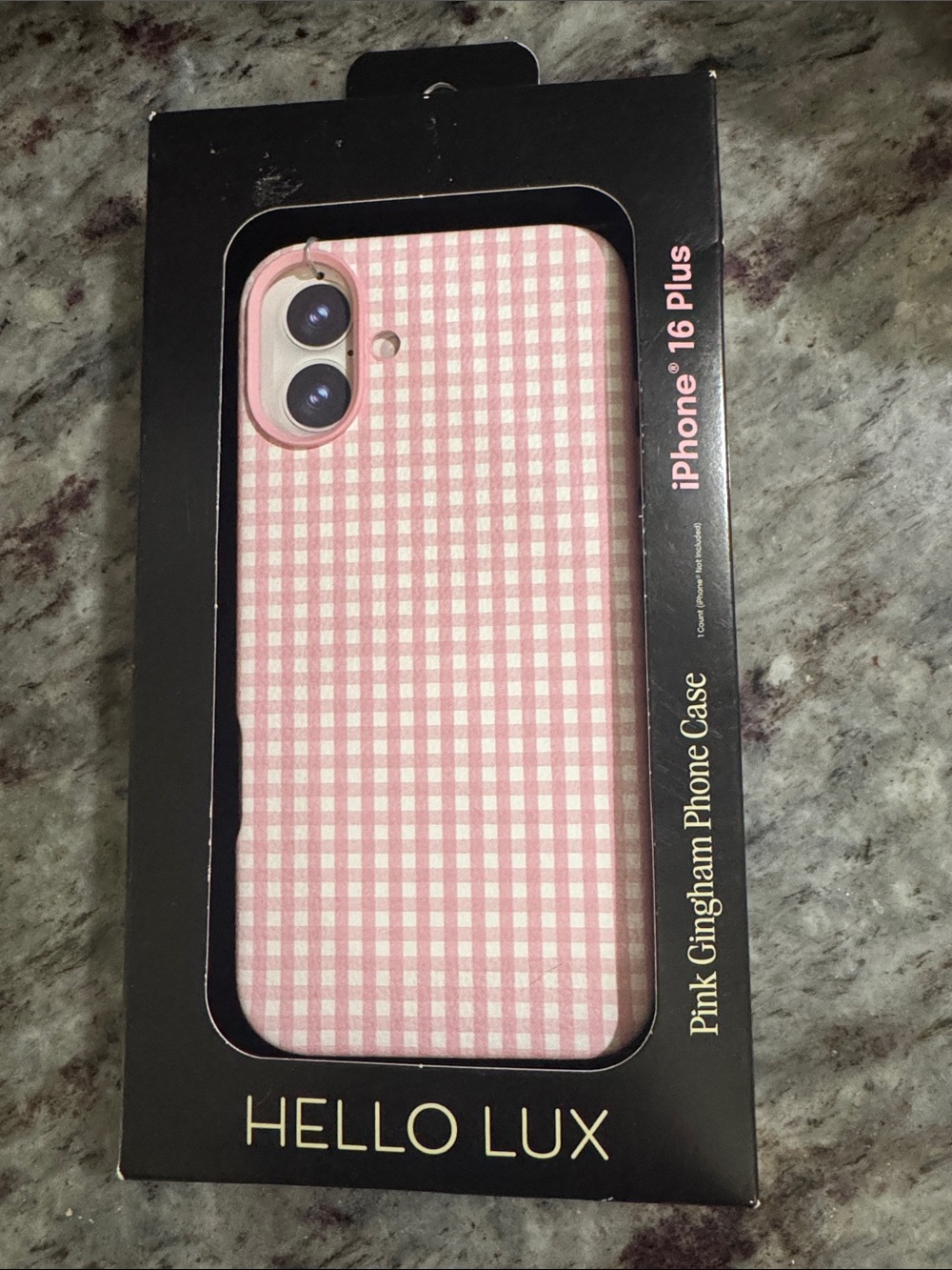 NEW HELLO LUX Pink Gingham iPhone 16 Plus Case